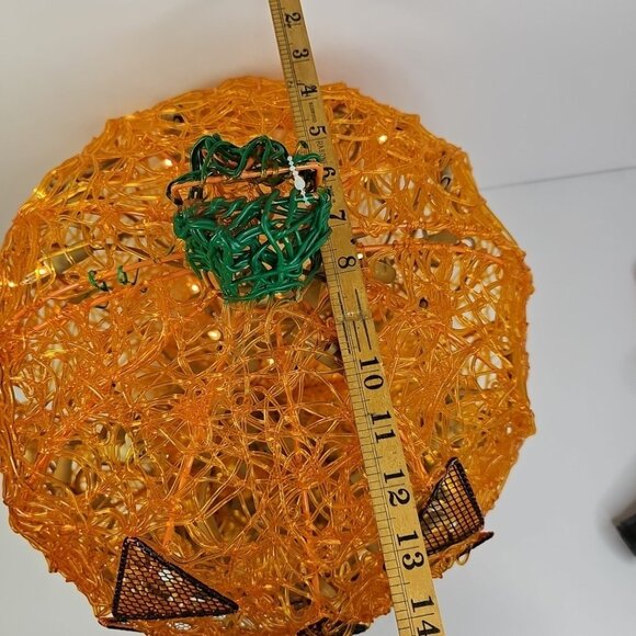 1970s Halloween Spun Spaghetti Lucite Plastic Pumpkin Jack O Lantern Read - Picture 7 of 14
